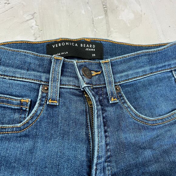 Veronica Beard Carly Kick Flare Kick Flare High Rise Jean SIZE 25 Bright Blue LA - Picture 7 of 11